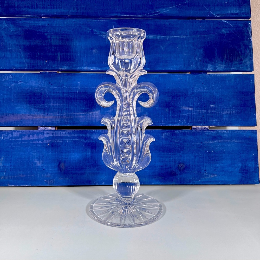 Vintage Lead Crystal Gusevsky Candle Holder Wedding Anniversary Collectible